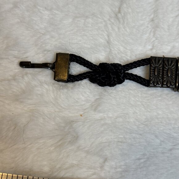 Native American Inspired Bone Style Metal Boho Hippie Corded Belt Medium - Picture 4 of 9